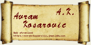 Avram Košarović vizit kartica
